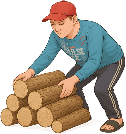 Chàng trai, xếp gỗ, đàn ông, cây gỗ, nón lưỡi trai, young man, stacking wood, man, log, baseball cap