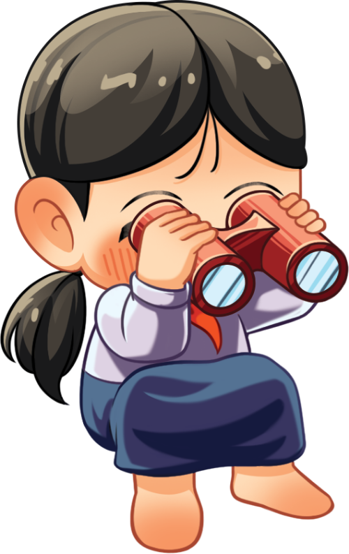 Nữ, ống nhòm, học sinh, bé gái, girl, binoculars, students, dễ thương, cute