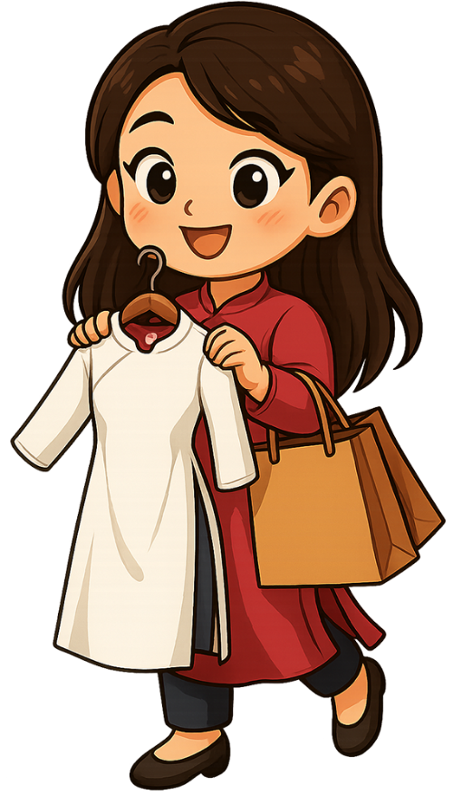 Cô gái, mua sắm, phụ nữ, áo dài, túi đồ, girl, shopping, woman, ao dai, shopping bag