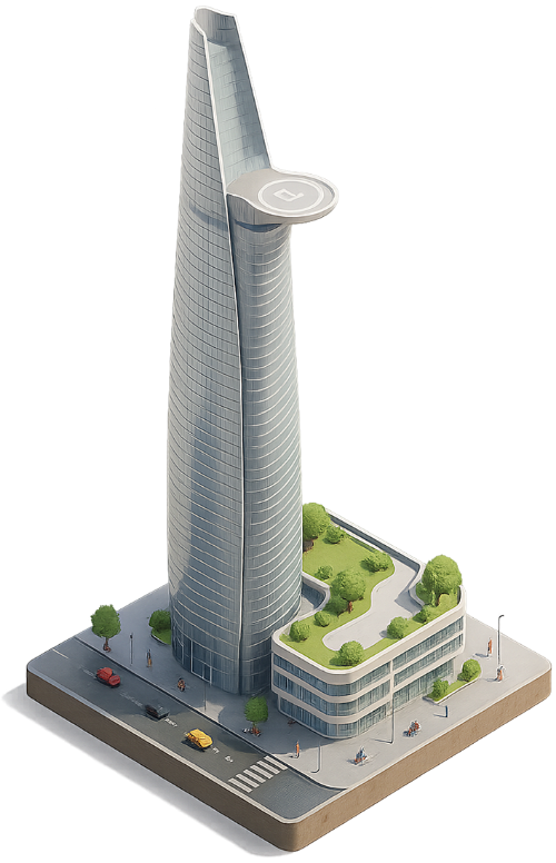 Mô hình, bitexco financial tower, đường xá, cây cối, phương tiện, ô tô, model, roads, trees, vehicles, car
