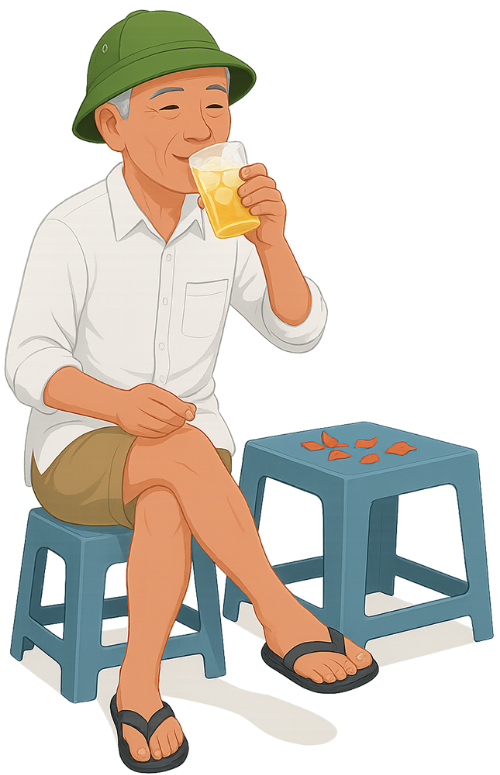 Ông cụ, uống trà đá, đàn ông, vui vẻ, trà đá, ghế nhựa, old man, drinking iced tea, man, cheerful, iced tea, plastic chair