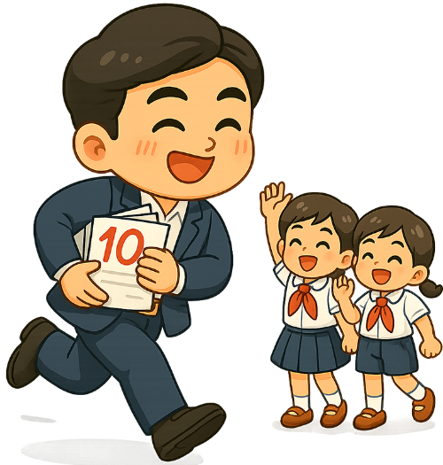 Giáo viên, thầy giáo, học sinh , phát bài thi, teacher,  students, test papers