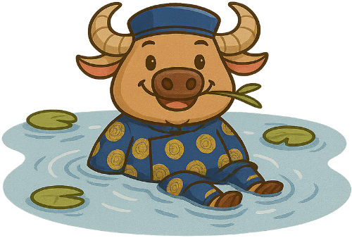 Con trâu, tắm, áo dài, ao, lá sen, cọng cỏ, dễ thương, buffalo, bathing, ao dai, pond, lotus leaf, blade of grass, cute