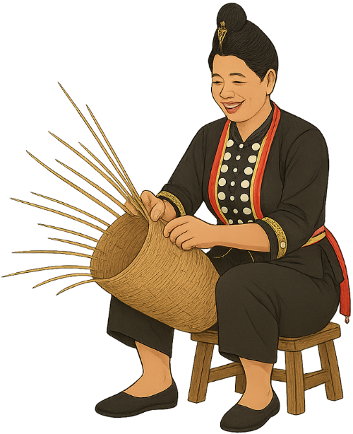 Cô gái, đan giỏ, phụ nữ, giỏ mây, girl, weaving basket, woman, rattan basket