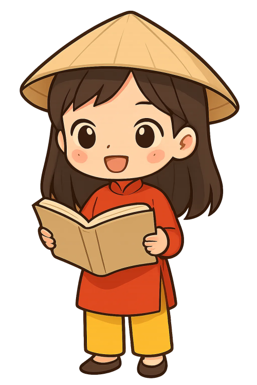 Cô gái, đọc sách, đội nón lá
