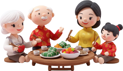 Gia đình, Tết, Tết Nguyên Đán, family, Tet, Lunar New Year, 3d