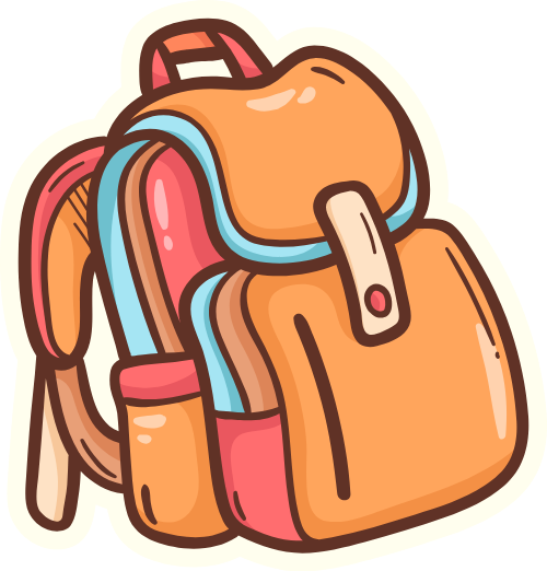 Balo, túi xách, hành lý, du lịch, dã ngoại, đi học, màu cam, màu hồng, dây đeo, backpack, bag, luggage, travel, camping, school, orange, pink, strap