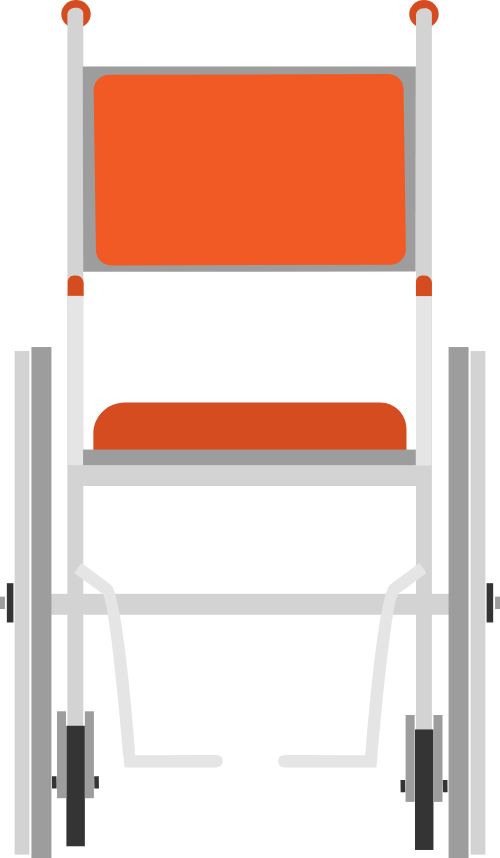 Xe lăn, phía sau, y tế, hỗ trợ di chuyển, màu cam, thiết bị y tế, wheelchair, back view, medical, mobility aid, orange, medical equipment