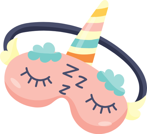 Mặt nạ ngủ kỳ lân, nhắm mắt, ngủ, nghỉ ngơi, màu hồng, unicorn sleep mask, eyes closed, sleep, rest, pink