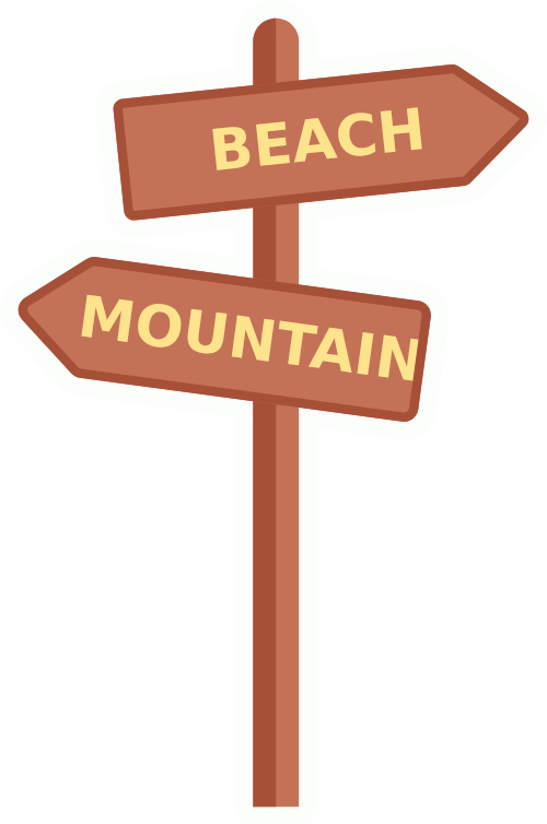 Biển báo, chỉ đường, hướng đi, biển, núi, du lịch, gỗ, cột mốc, Signpost, direction, guide, beach, mountain, travel, wooden, landmark