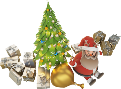 Cây thông noel, ông già noel, quà giáng sinh, túi quà, đồ trang trí, 3d, mô hình 3d, model, christmas tree, santa claus, christmas gifts, gift bag, decoration, 3d model