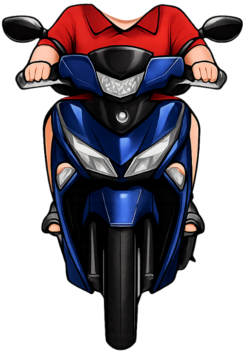 Chàng trai, đang lái xe, đàn ông, xe máy, màu xanh dương, áo đỏ, motorbiker, driving, man, motorbike, blue, red shirt