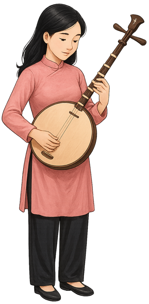Cô gái, chơi đàn, phụ nữ, áo dài, đàn nguyệt, đứng, girl, playing musical instrument, woman, ao dai, dan nguyet, standing