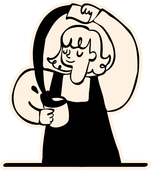 Nữ, cà phê, phụ vụ, pha chế, đường nét, dễ thương, girl, coffee, serving, barista, lines, cute