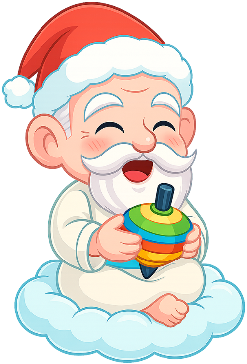 Ông bụt, kiểm tra, cổ tích, giáng sinh, mũ giáng sinh, mây, con quay, the good spirit, checking, fairy tale, christmas, santa hat, cloud, spinning top