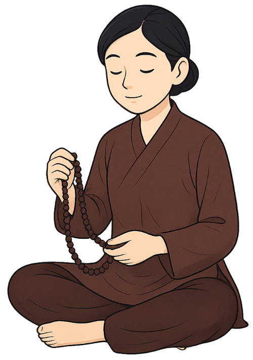 Cô gái, lần tràng hạt, phụ nữ, áo tràng, thiền, ngồi, phật giáo, an lạc, tĩnh tâm, brown ao dai, woman, counting prayer beads, meditation, sitting, buddhism, peace, tranquility, praying 6