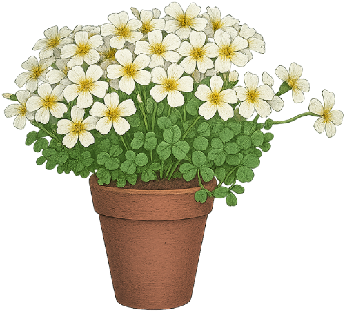 Hoa chua me đất, hoa, cây cảnh, hoa trắng, cây, chậu đất nung, oxalis flower, flower, potted plant, white flower, plant, terracotta pot