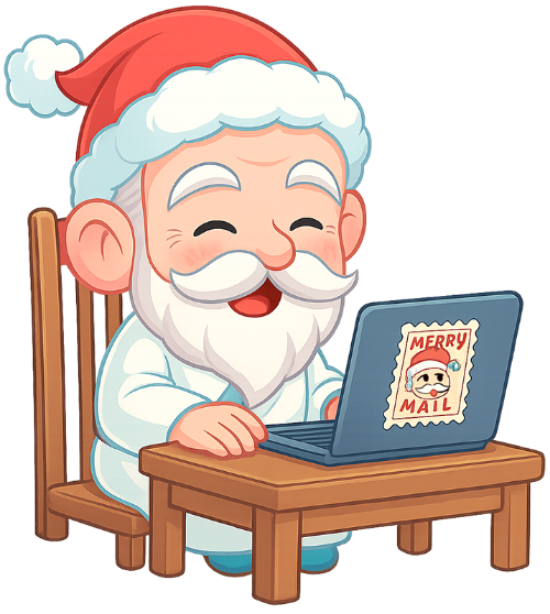 Ông bụt, thiết kế, cổ tích, giáng sinh, mũ giáng sinh, máy tính, bàn, ghế, the good spirit, designing, fairy tale, christmas, santa hat, computer, table, chair