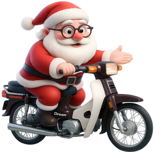 Ông già noel, lái xe, trang phục ông già noel, xe máy, santa claus, driving, santa claus outfit, motorcycle
