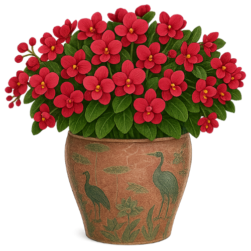 Hoa hải đường, hoa đỏ, cây cảnh, chậu gốm, hoa, lá xanh, cò, begonia, red flower, ornamental plant, ceramic pot, flower, green leaves, stork