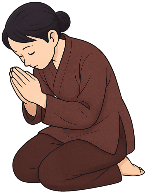 Cô gái, quỳ lạy, phụ nữ, áo tràng, lễ phật, quỳ, cầu nguyện, tôn giáo, brown ao dai, woman, kneeling, praying, worship, religion, buddhism, temple