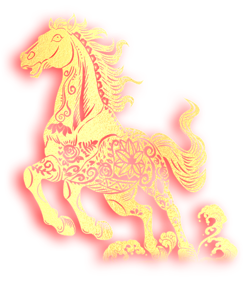 Con ngựa, horse, golden, kim tuyến, động vật, animal, shape 7