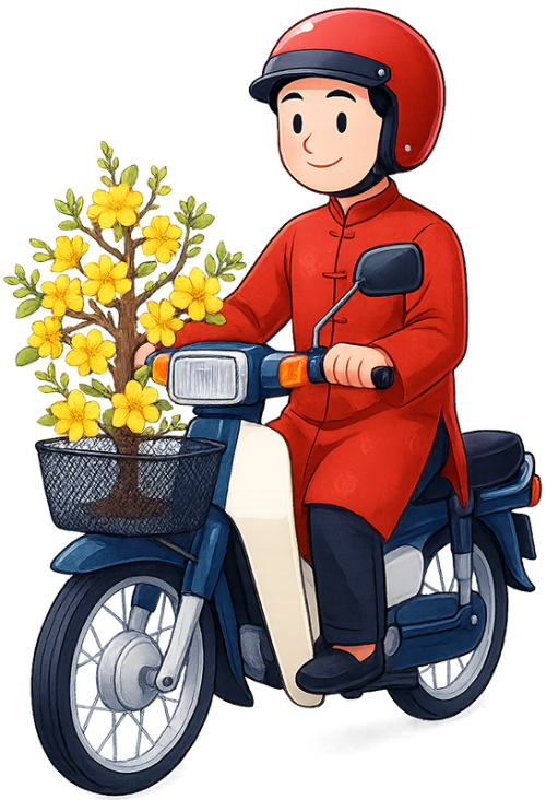 Chàng trai, lái xe máy, đàn ông, áo dài, mũ bảo hiểm, cây mai, xe máy, chở hoa, tết, mùa xuân, chàng trai việt nam, boy, riding motorcycle, man, ao dai, helmet, ochna integerrima, motorbike, carrying flowers, tet, spring, vietnamese boy