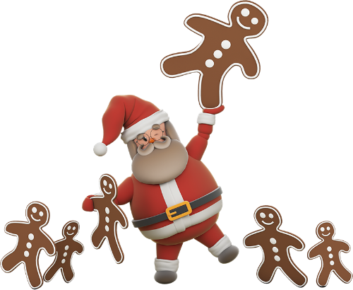 Ông già noel, bánh gừng, người gừng, bánh quy giáng sinh, mũ giáng sinh, râu trắng, model 3d, model, santa claus, gingerbread, gingerbread man, christmas cookie, christmas hat, white beard, 3d model