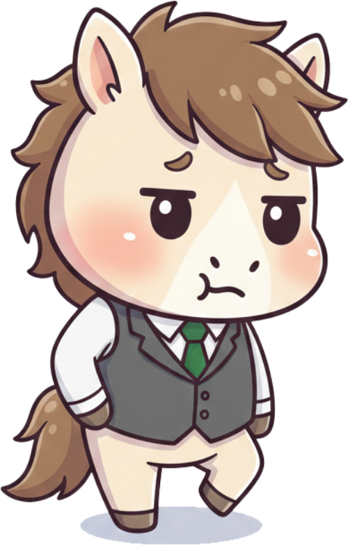 Con ngựa, con ngựa hài hước, dễ thương, cute, chibi, cartoon 6