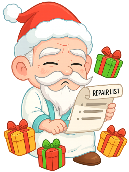 Ông bụt, đọc chuẩn bị, cổ tích, giáng sinh, mũ giáng sinh, hộp quà, danh sách, the good spirit, reading preparations, fairy tale, christmas, santa hat, gift box, list
