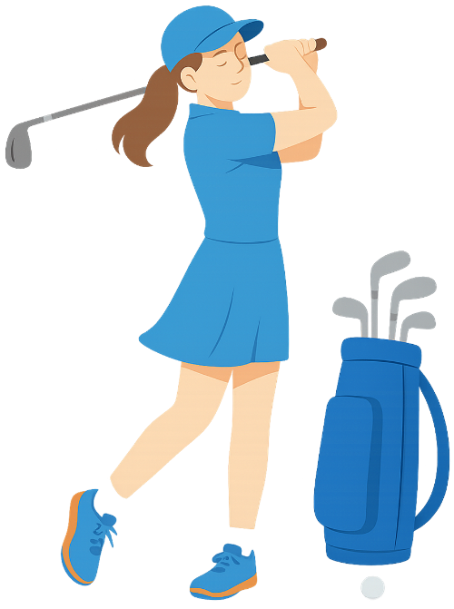 Cô gái, đánh golf, phụ nữ, golf, vận động viên, thể thao, gậy golf, túi golf, quả bóng, blue, orange, girl, golfing, woman, golf, athlete, sport, golf club, golf bag, ball, blue, orange