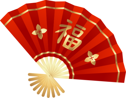 Quạt giấy, chữ phúc, tết nguyên đán, màu đỏ, vàng kim, trang trí, truyền thống, paper fan, fu character, lunar new year, red, gold, decoration, tradition