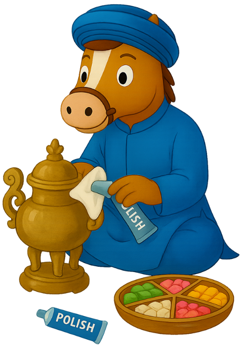 Ngựa, lau chùi, đồ đồng, bát mứt, mứt, tết, áo dài, khăn xếp, polish, horse, polishing, bronze ware, candied fruits tray, candied fruits, tet, ao dai, turban, polish