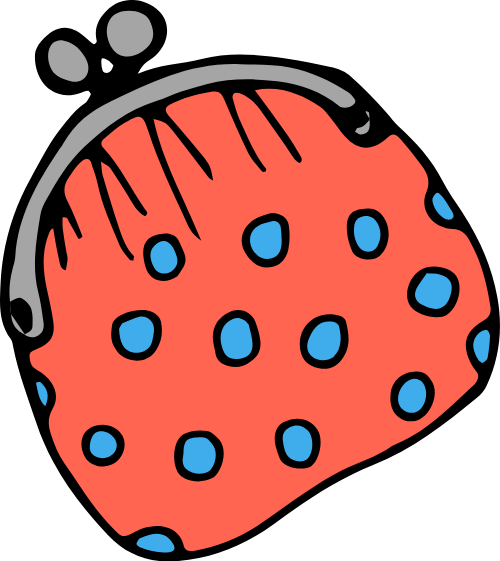 Ví cầm tay, ví tiền, màu đỏ, chấm bi xanh, phụ kiện, thời trang, đựng tiền, purse, wallet, red, blue polka dots, accessory, fashion, money holder