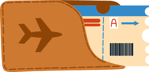 Vé máy bay, du lịch, hàng không, ví đựng, màu nâu, flight ticket, travel, aviation, wallet, brown