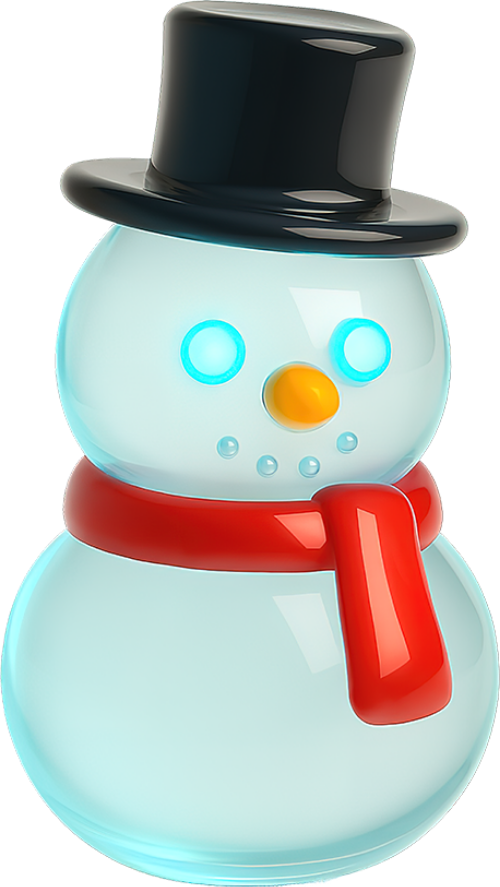 Người tuyết, mùa đông, giáng sinh, trang trí, khăn quàng đỏ, mũ chóp đen, ánh sáng xanh, model 3d, model, snowman, winter, christmas, decoration, red scarf, black top hat, blue light, 3d model