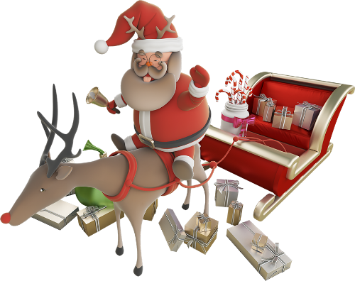 Ông già noel, tuần lộc, xe trượt tuyết, quà giáng sinh, túi quà, kính râm, mũ giáng sinh, model 3d, model, santa claus, reindeer, sleigh, christmas gifts, gift bag, sunglasses, christmas hat, 3d model