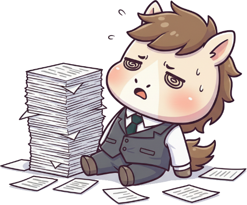 Con ngựa, con ngựa hài hước, dễ thương, cute, chibi, cartoon