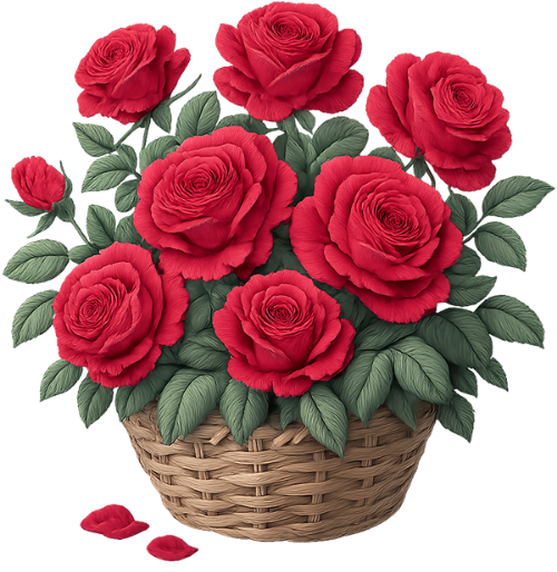 Giỏ hoa hồng, hoa hồng đỏ, giỏ mây, hoa, lá, tình yêu, ngày lễ tình nhân, rose basket, red rose, wicker basket, flower, leaf, love, valentine's day