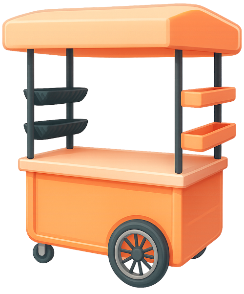 Xe bán hàng, buôn bán, mô hình, xe đẩy, kinh doanh, rổ, vendor cart, selling, model, pushcart, business, basket