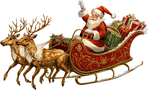 Ông già noel, xe trượt tuyết, tuần lộc, quà giáng sinh, tuyết, santa claus, sleigh, reindeer, christmas gifts, snow