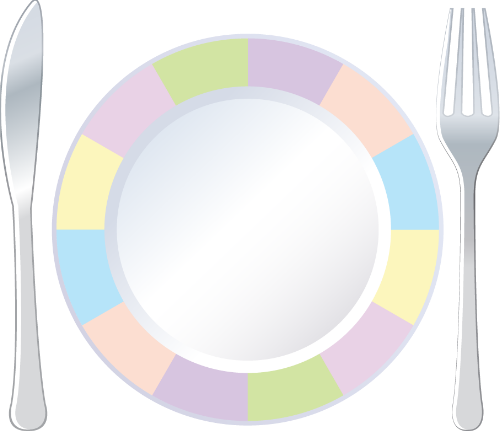 Bộ đồ ăn, đĩa, dao, nĩa, ăn uống, nhà hàng, đa sắc, dụng cụ ăn, tableware, plate, knife, fork, dining, restaurant, colorful, cutlery