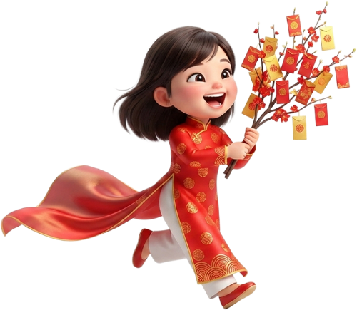 Cô gái, bé gái, áo dài, tết, girl