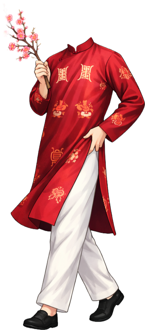 Chàng trai, đi bộ, đàn ông, áo dài, đỏ, hoa đào, quần trắng, giày đen, tết, truyền thống, cầm hoa, young man, walking, men, ao dai, red, white pants, black shoes, tet holiday, traditional, holding flowers