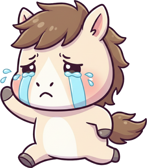 Con ngựa, con ngựa hài hước, dễ thương, cute, chibi, cartoon 1