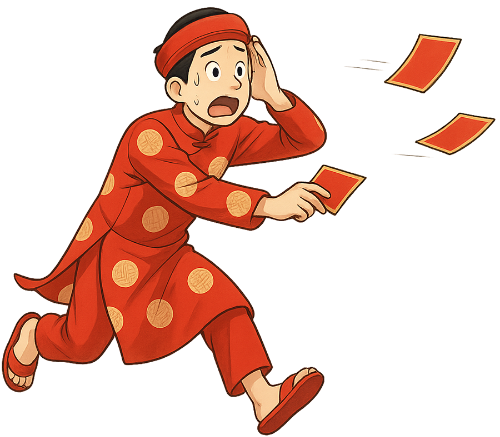 Chàng trai, chạy, đàn ông, áo dài tết, mấn, dép lê, màu đỏ, tết nguyên đán, lì xì, young man, running, man, tet ao dai, khan dong, slippers, red color, tet, lucky money