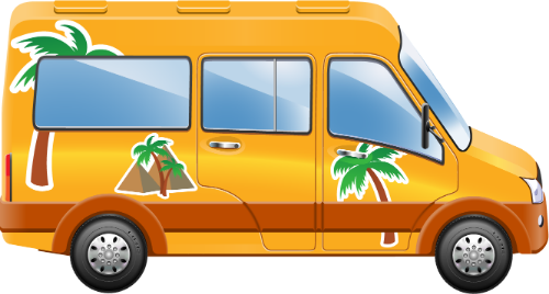 Xe du lịch, xe khách, màu vàng, cây dừa, kim tự tháp, cửa kính, bánh xe, du lịch, vận chuyển, camper van, van, yellow, palm tree, pyramid, window, wheel, travel, transport 8