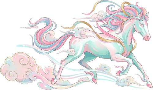 Ngựa, con ngựa, mây, dễ thương, cloud, pastel, horse