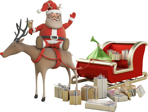 Ông già noel, tuần lộc, xe trượt tuyết, quà giáng sinh, túi quà, kính râm, mũ giáng sinh, model 3d, model, santa claus, reindeer, sleigh, christmas gifts, gift bag, sunglasses, christmas hat, 3d model