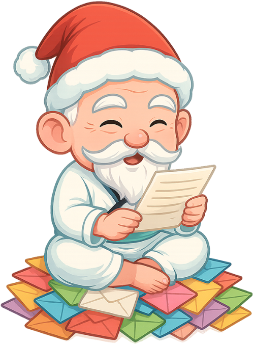 Ông bụt, đọc thư, cổ tích, giáng sinh, mũ giáng sinh, thư, the good spirit, reading letter, fairy tale, christmas, santa hat, letter